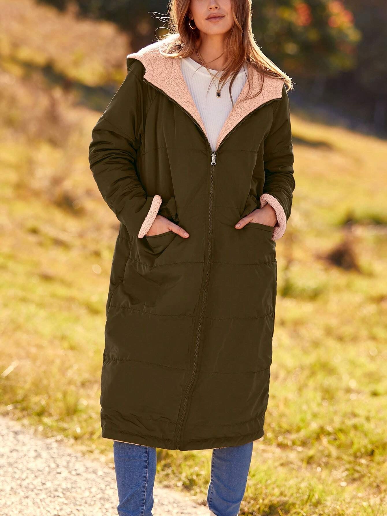 Women'S Winter Fashion Oversize Wool Wool Long Coat Jacket